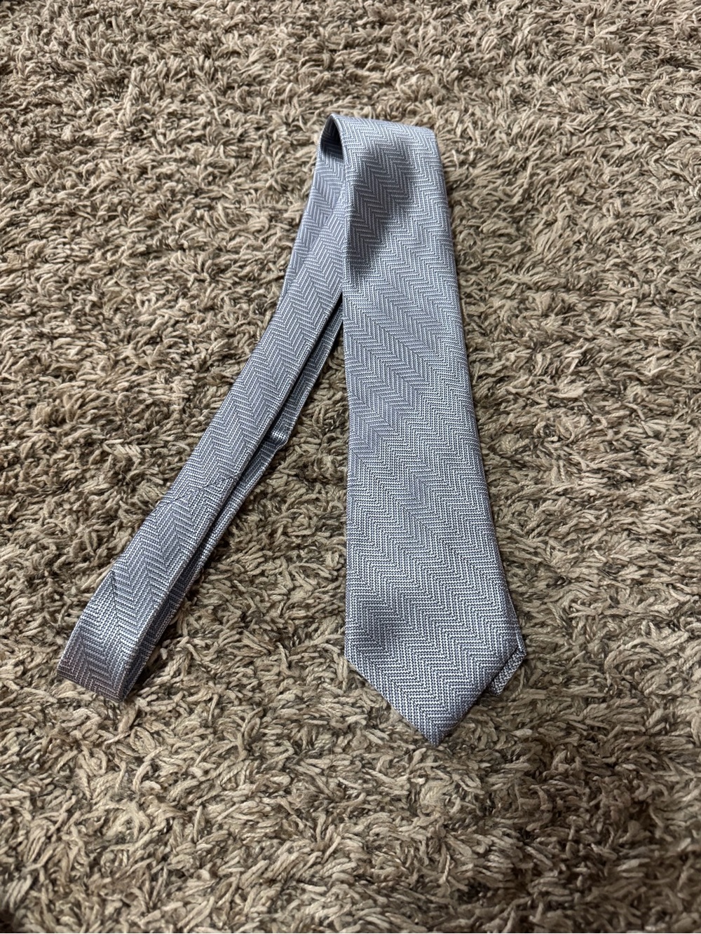 The Tie Bar Light Gray Herringbone Tie